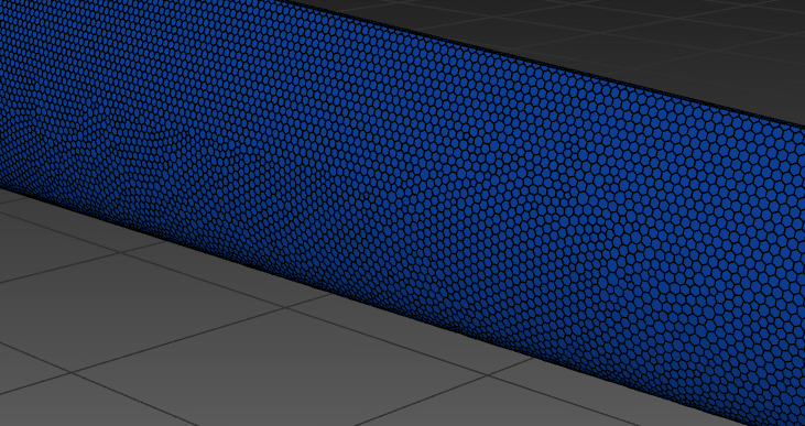 Fine polyhedral surface mesh on the blade