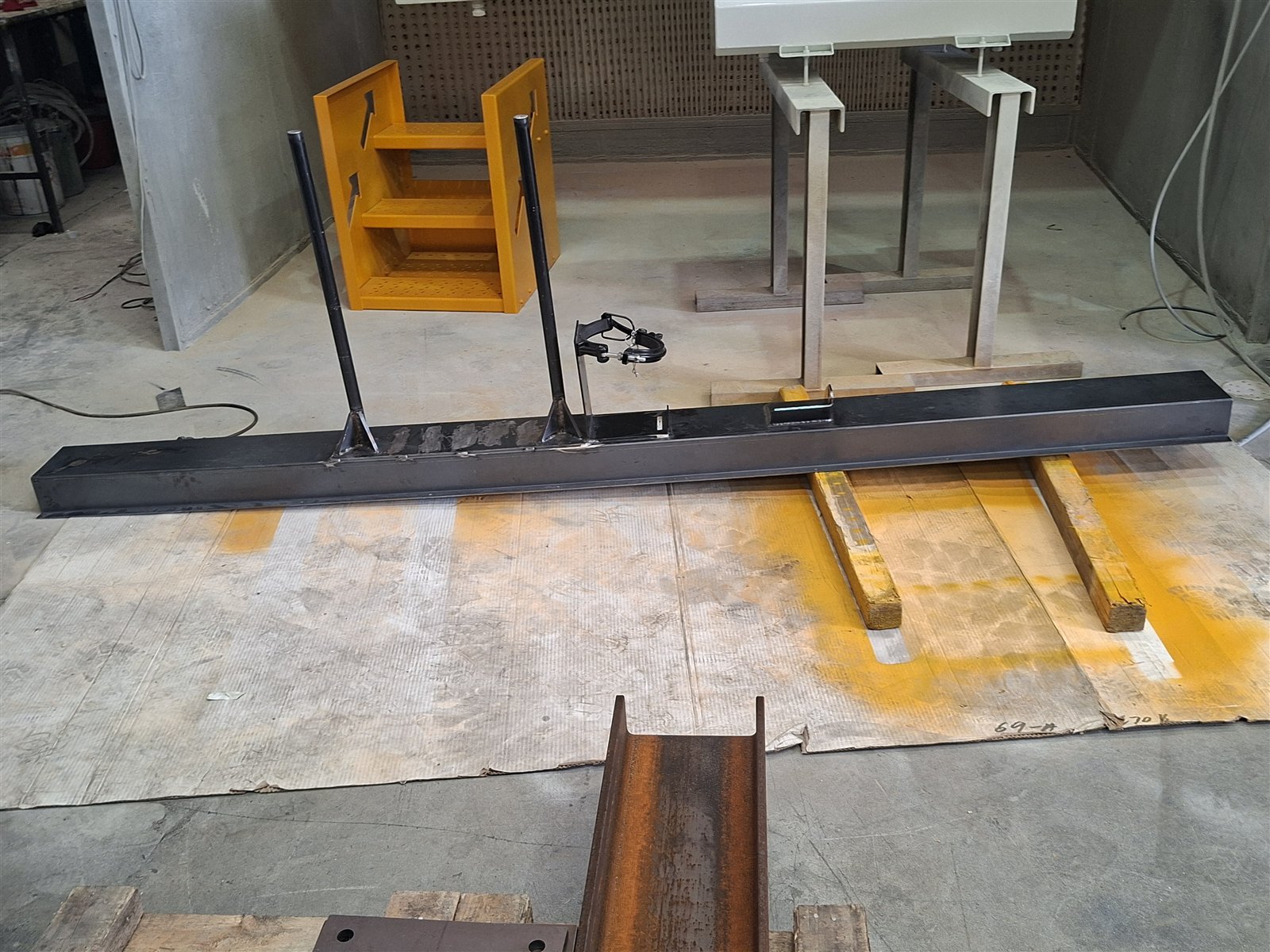 Subassemblies strapped up in the paint booth